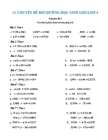 11 Chuyên đề bồi dưỡng học sinh giỏi môn Toán Lớp 4