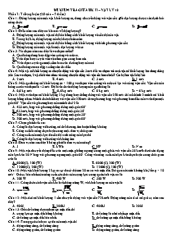 Đề kiểm tra giữa học kì II môn Vật lý 10 (Có đáp án)