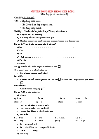 Ôn tập tổng hợp Tiếng Việt Lớp 2