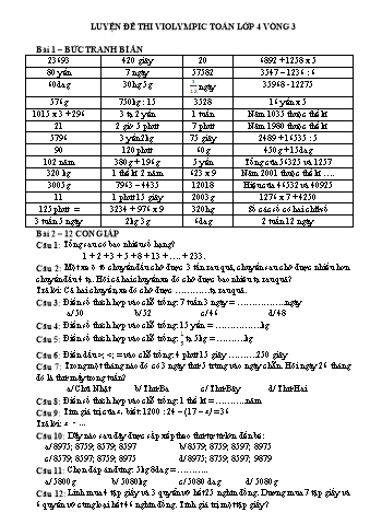 Tổng hợp đề thi violympic Toán Lớp 4 - Vòng 3 - Năm 2019-2020