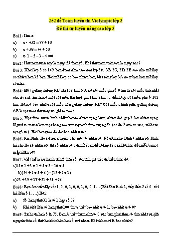 Đề Toán luyện thi Violympic Lớp 3