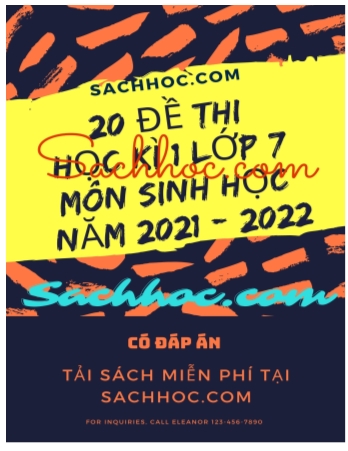 20 Đề kiểm tra học kì 1 Sinh học Lớp 7 (Có đáp án)