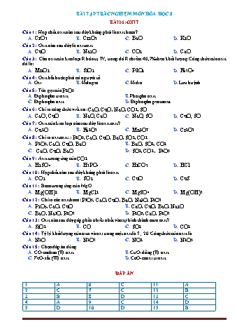Bài tập trắc nghiệm Hóa học Lớp 8 - Bài 26: Oxit (Có đáp án)