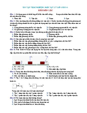 Bài tập trắc nghiệm Vật lí Lớp 8 - Bài 4: Biểu diễn lực (Có đáp án)