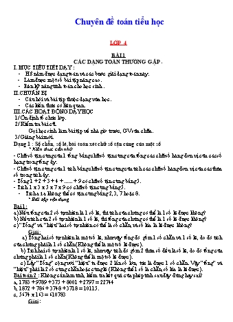 Chuyên đề bồi dưỡng học sinh giỏi Toán Lớp 4, Lớp 5 (Có đáp án)