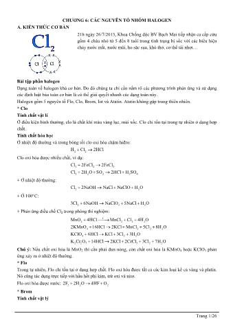 Chuyên đề Hóa học vô cơ Lớp 10+11 - Các nguyên tố phi kim (Có lời giải chi tiết)