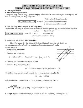 Đề ôn tập môn Vật lí 12 - Chương III: Dòng điện xoay chiều