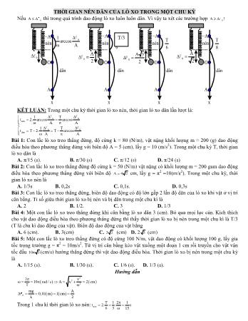 Đề ôn tập môn Vật lí 12 - Thời gian nén dãn của lò xo trong một chu kỳ