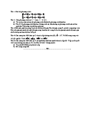 Đề ôn thi học kì 2 môn Toán Lớp 9 - Đề 12