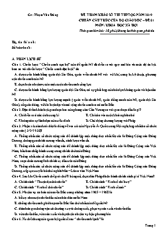 Đề tham khảo kì thi THPT Quốc gia năm 2019 môn Khoa học xã hội 12 - Đề 01 (Có đáp án)