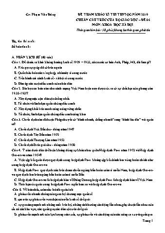 Đề tham khảo kì thi THPT Quốc gia năm 2019 môn Khoa học xã hội 12 - Đề 06 (Có đáp án)