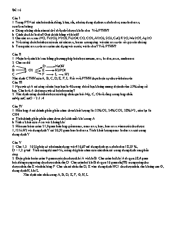 Đề thi học sinh giỏi Hóa học Lớp 8 - Đề 16