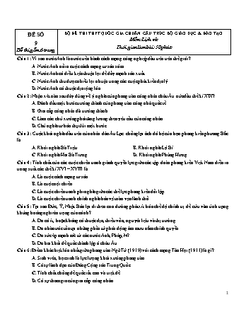 Đề thi THPT Quốc gia chuẩn cấu trúc Bộ Giáo dục & Đào tạo môn Lịch sử - Đề số 9 (Có đáp án)