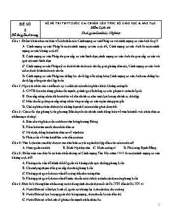 Đề thi THPT Quốc gia chuẩn cấu trúc Bộ Giáo dục & Đào tạo môn Lịch sử - Đề số 8 (Có đáp án)