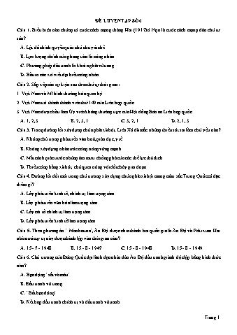 Đề thi thử THPT Quốc gia 2019 môn Lịch sử 12 - Đề luyện tập số 6 (Có lời giải)