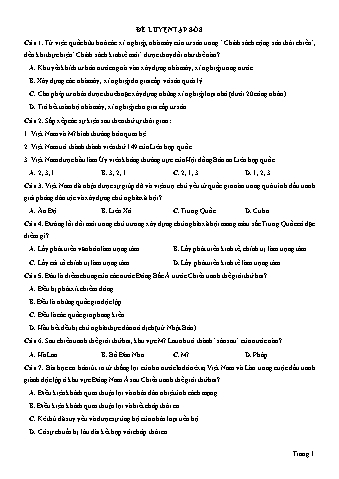 Đề thi thử THPT Quốc gia 2019 môn Lịch sử 12 - Đề luyện tập số 8 (Có lời giải)