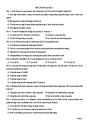 Đề thi thử THPT Quốc gia 2019 môn Lịch sử 12 - Đề luyện tập số 11 (Có lời giải)