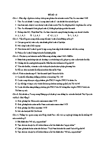 Đề thi thử THPT Quốc gia 2019 môn Lịch sử 12 - Ôn luyện đề thi mẫu - Đề 18 (Có đáp án)