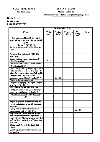 Đề thi thử THPT Quốc gia năm 2019 môn Lịch sử - Đề số 8 - Lê Thị Thu Trang (Có đáp án)