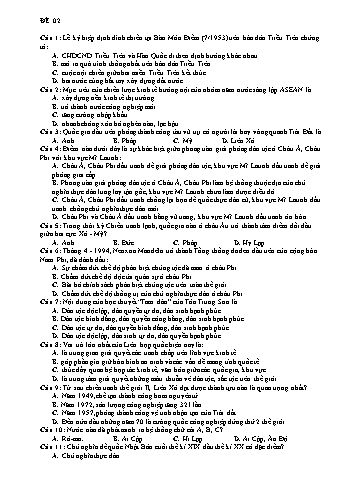 Đề thi thử THPTQG năm 2019 lần 1 môn Lịch sử - THPT Nguyễn Viết Xuân (Có lời giải)