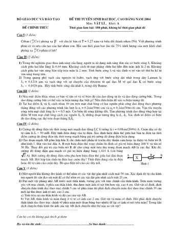 Đề thi tuyển sinh Đại học, Cao đẳng môn Vật lí - Khối A - Năm học 2004 (Có đáp án)