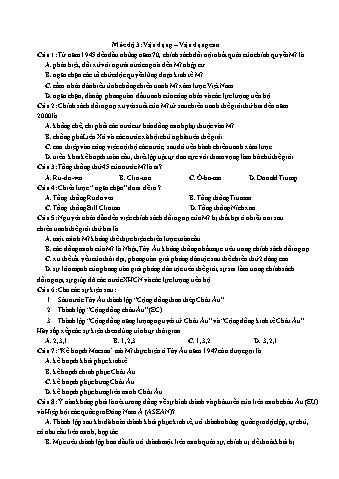 Ôn thi THPT Quốc gia Lịch sử 12 - Vấn đề 04: Các nước tư bản sau Chiến tranh thế giới thứ hai (1945-2000) - Mức độ 3: Vận dụng-Vận dụng cao (Có lời giải chi tiết)
