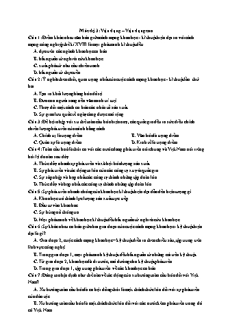 Ôn thi THPT Quốc gia Lịch sử 12 - Vấn đề 06: Cách mạng khoa học công nghệ và xu thế toàn cầu hóa (1945-2000) - Mức độ 3: Vận dụng-Vận dụng cao (Có lời giải chi tiết)