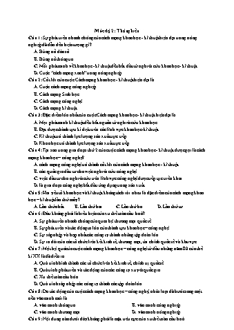 Ôn thi THPT Quốc gia Lịch sử 12 - Vấn đề 06: Cách mạng khoa học công nghệ và xu thế toàn cầu hóa (1945-2000) - Mức độ 2: Thông hiểu (Có lời giải chi tiết)