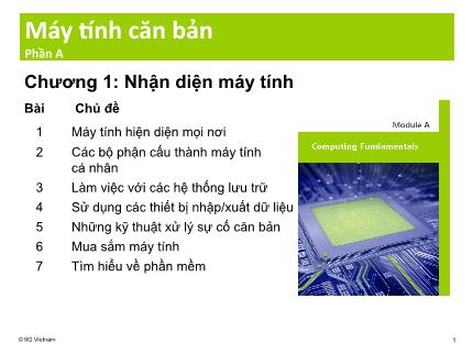 Bài giảng Máy tính căn bản (IC3) - Phần A - Chương 1: Nhận diện máy tính - Trường Tiểu học Hương  Long