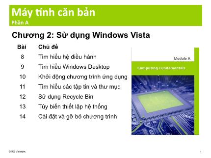 Bài giảng Máy tính căn bản (IC3) - Phần A - Chương 2: Sử dụng Windows vista - Trường Tiểu học Hương Long