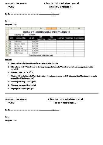 Đề kiểm tra 1 tiết thực hành môn Tin Nghề 11 - Đề 1 - Năm học 2018-2019 - Trường THPT Mạc Đĩnh Chi (Có đáp án)