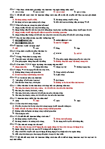 Đề kiểm tra môn Tin học 10 - Năm học 2018-2019 - Trường THPT Mạc Đĩnh Chi (Có đáp án)