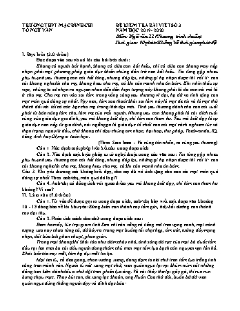 Đề kiểm tra Ngữ văn Lớp 11 - Bài số 3 - Năm học 2019-2020 - Trường THPT Mạc Đĩnh Chi (Có đáp án + Ma trận)