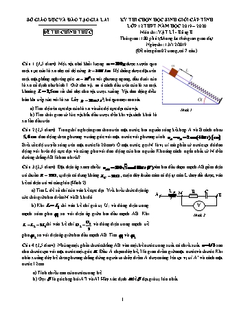 Đề thi chọn học sinh giỏi cấp tỉnh môn Vật lí 12 - Bảng B - Năm học 2019-2020 - SGD&ĐT Gia Lai (Có đáp án + Ma trận)
