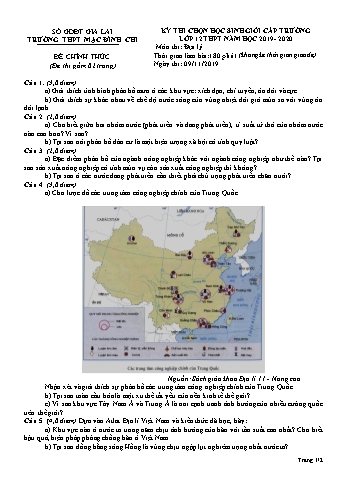 Đề thi chọn học sinh giỏi cấp trường môn Địa lí Lớp 12 - Năm học 2019-2020 - Trường THPT Mạc Đĩnh Chi (Có đáp án)